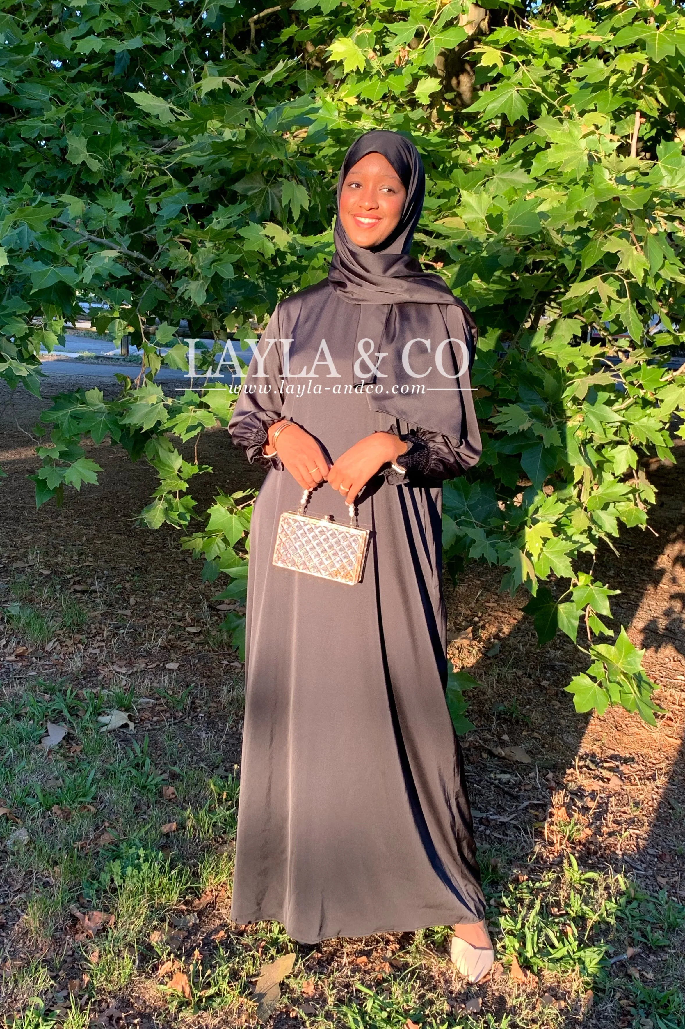 Abaya set satiné ( couleurs)