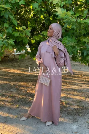 Abaya set satiné ( couleurs)