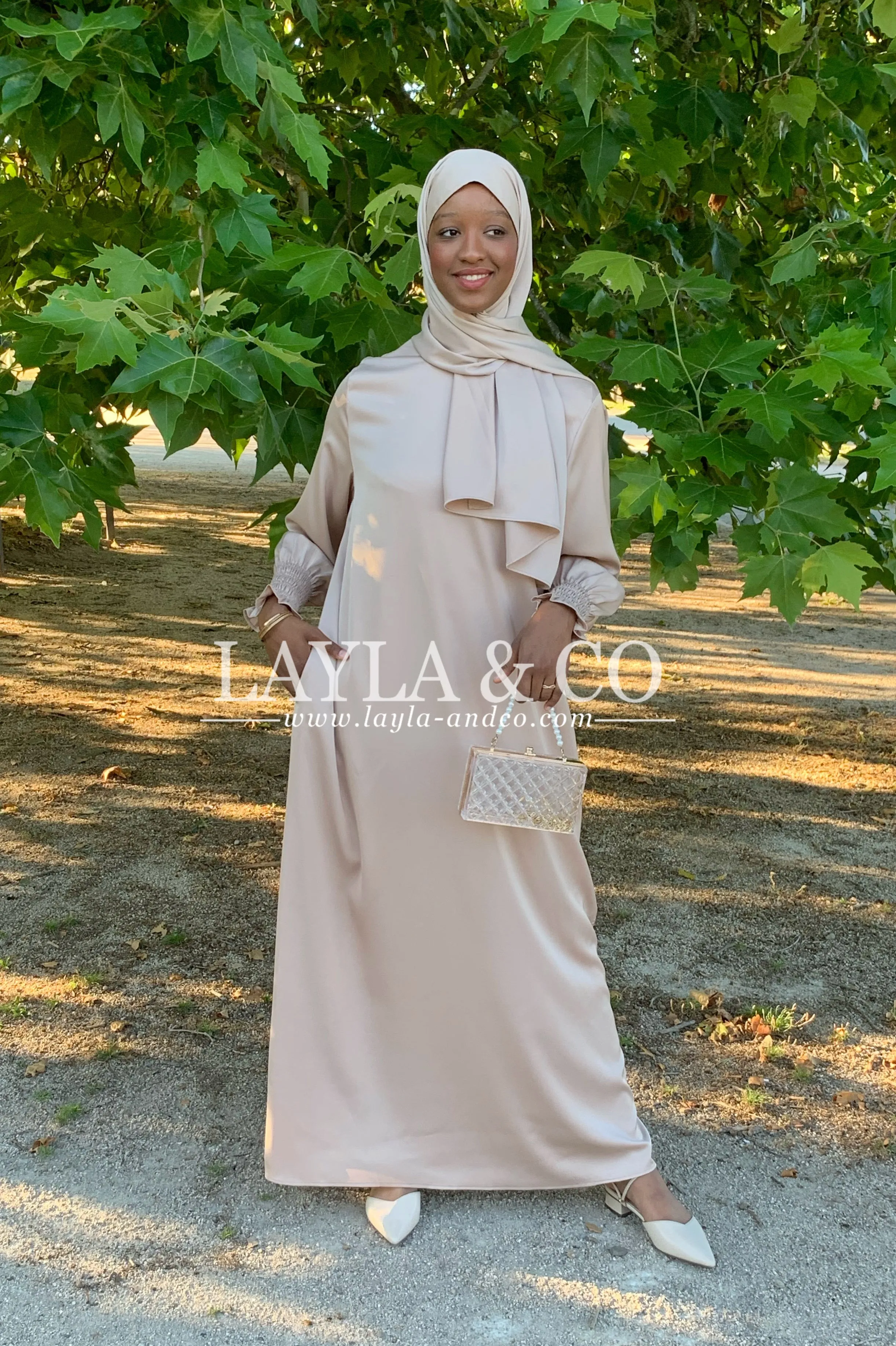 Abaya set satiné ( couleurs)