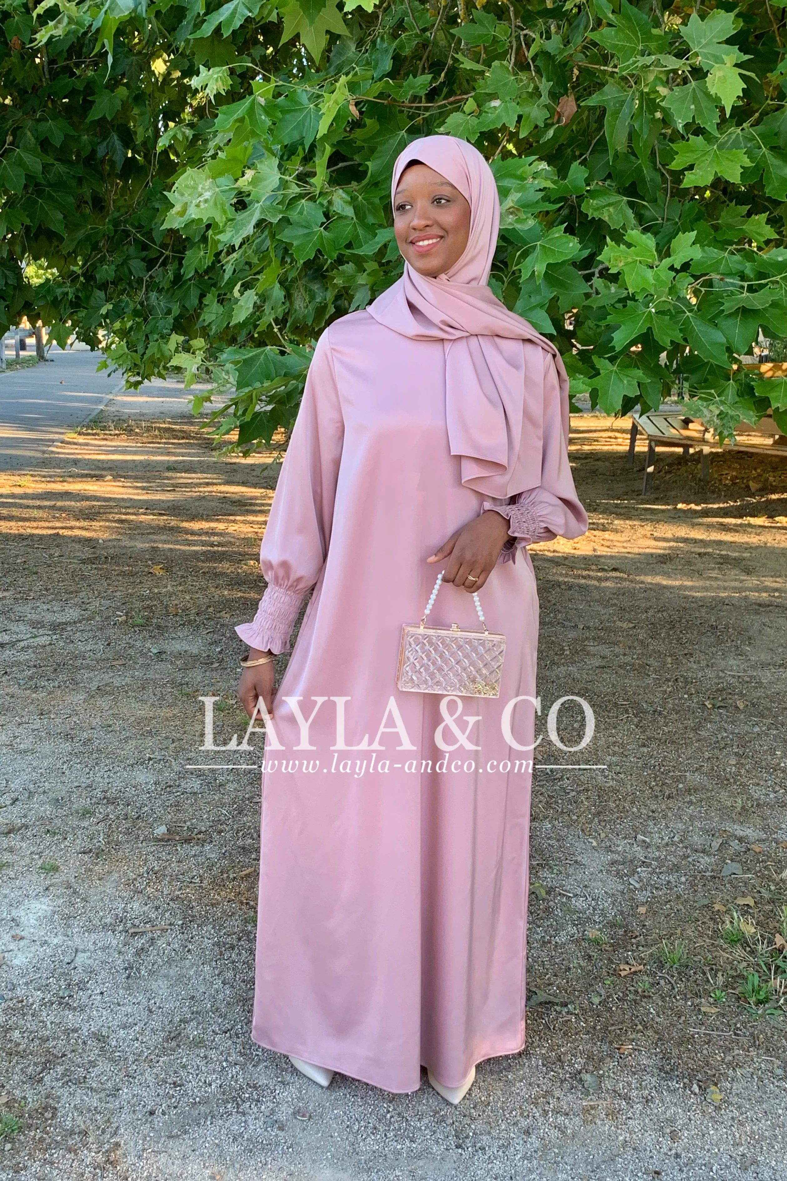Abaya set satiné ( couleurs)