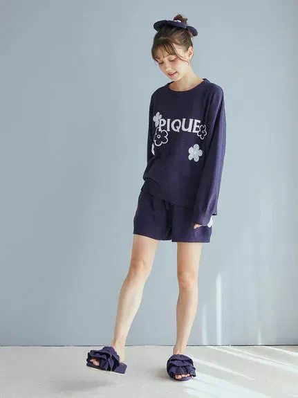 Airy Moco Flower Logo Jacquard Pullover Sweater
