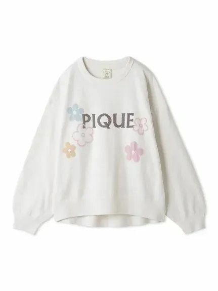 Airy Moco Flower Logo Jacquard Pullover Sweater
