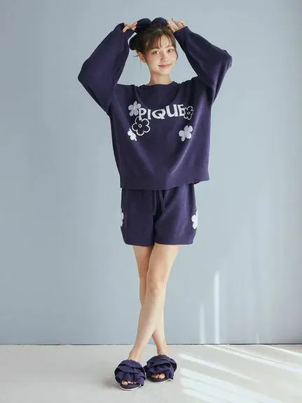 Airy Moco Flower Logo Jacquard Pullover Sweater