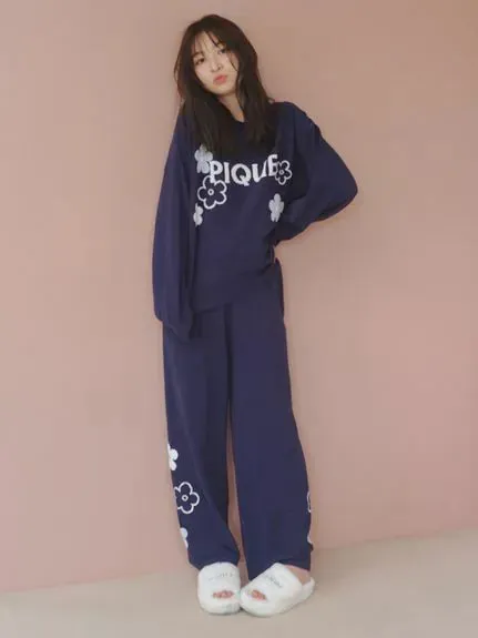 Airy Moco Flower Logo Jacquard Pullover Sweater