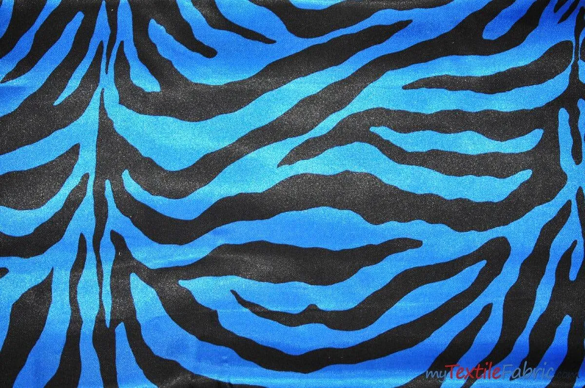 Animal Zebra Satin Fabric | Soft Satin Zebra Charmeuse Fabric | 60" Wide | Multiple Colors |
