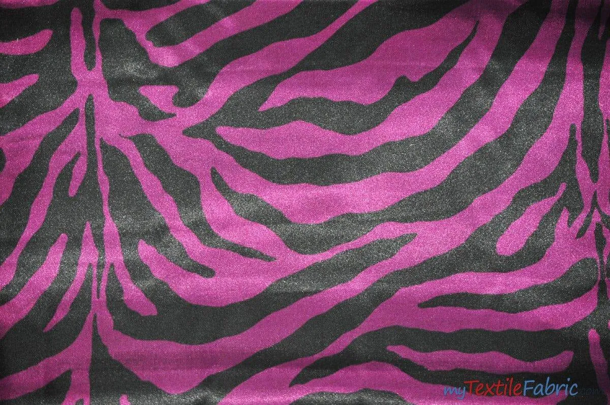 Animal Zebra Satin Fabric | Soft Satin Zebra Charmeuse Fabric | 60" Wide | Multiple Colors |