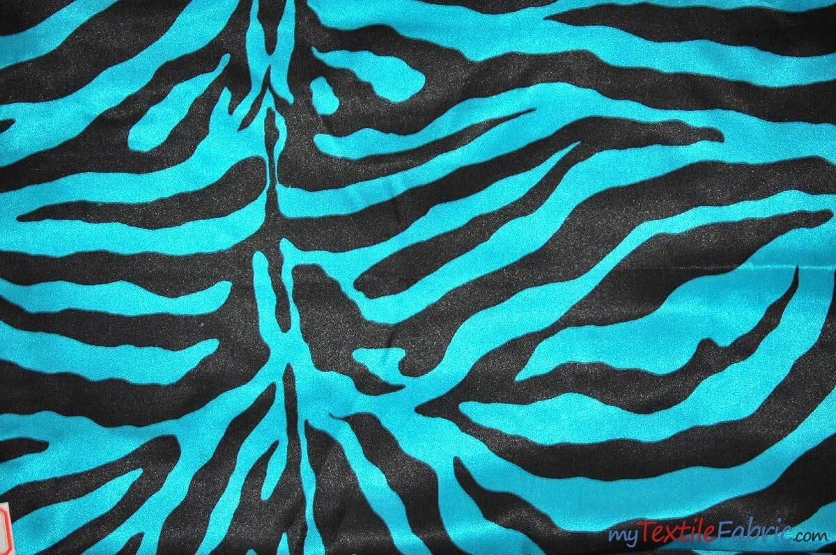 Animal Zebra Satin Fabric | Soft Satin Zebra Charmeuse Fabric | 60" Wide | Multiple Colors |