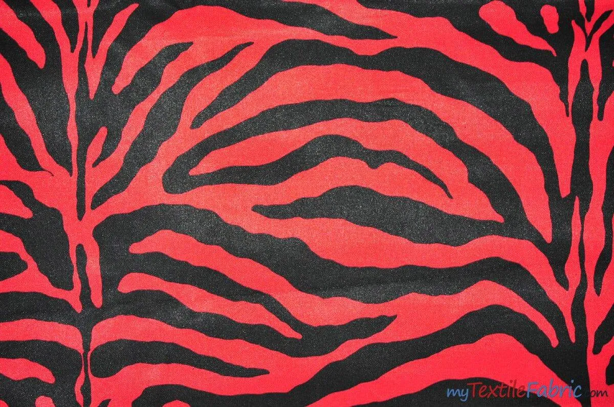 Animal Zebra Satin Fabric | Soft Satin Zebra Charmeuse Fabric | 60" Wide | Multiple Colors |
