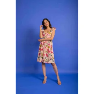 AROOP SHOP INDIA Pink Poppy Floral Print Dress