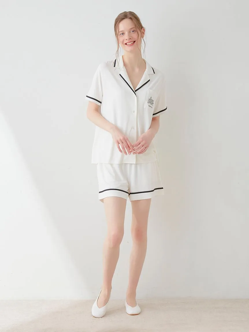 COOL Rayon Logo Button-Up Sleep Shirt