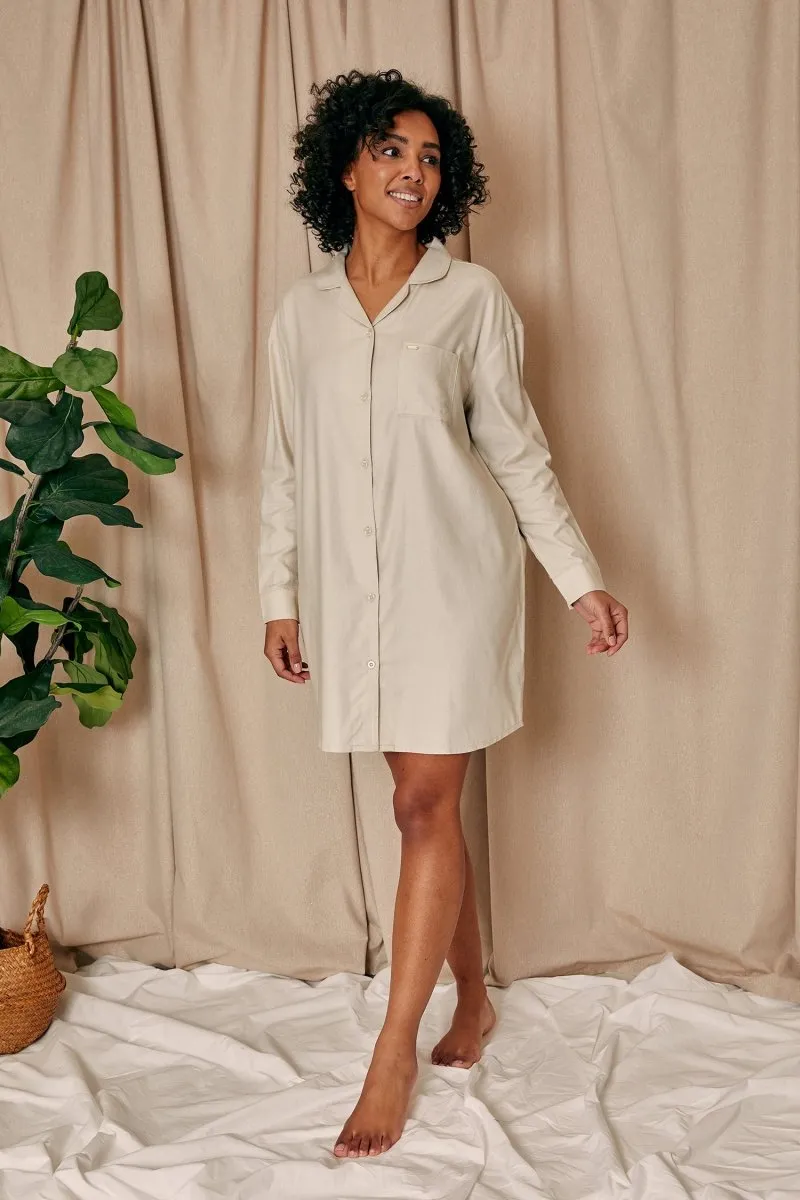 Cotton Modal Relaxed Nightshirt in Natural