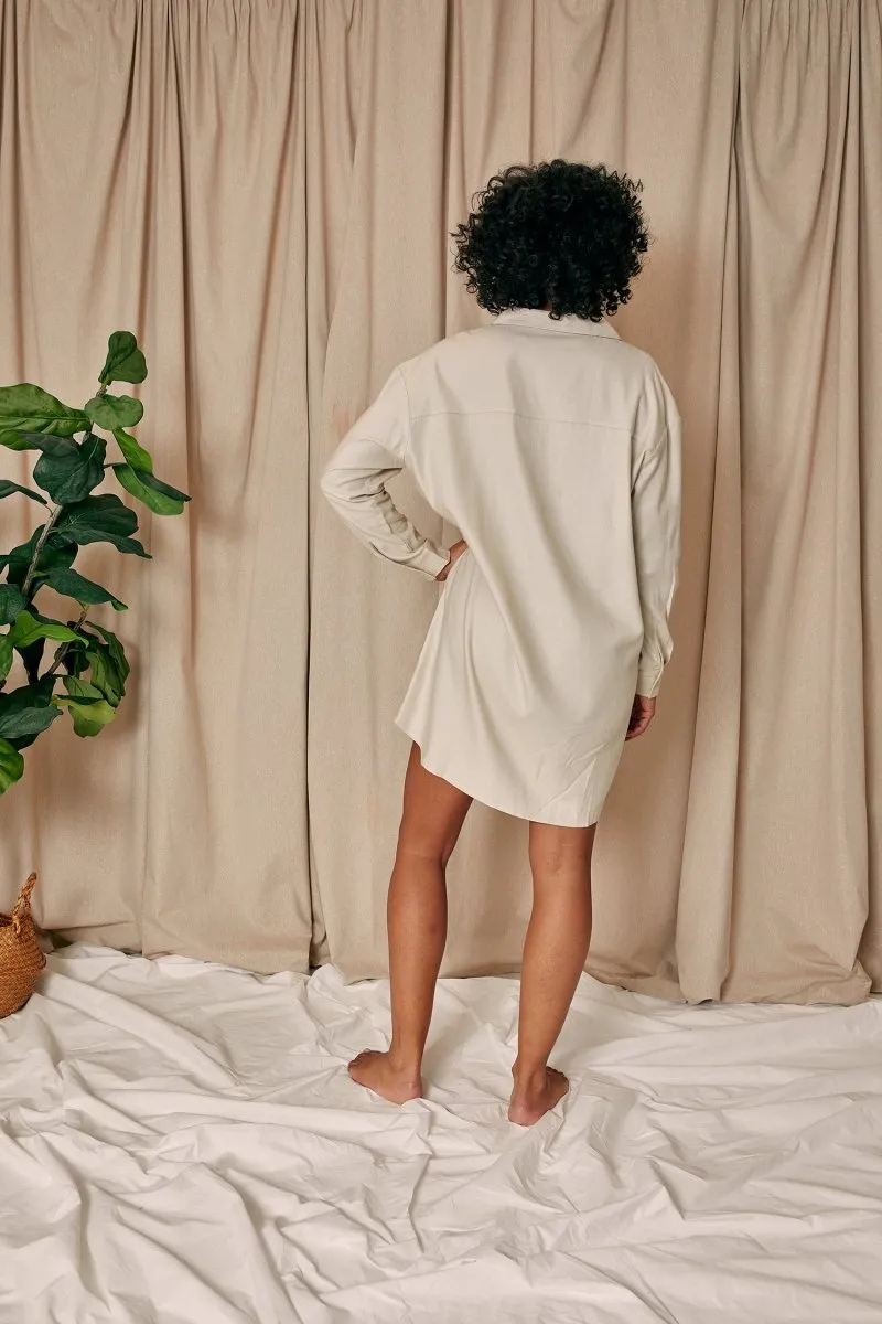 Cotton Modal Relaxed Nightshirt in Natural