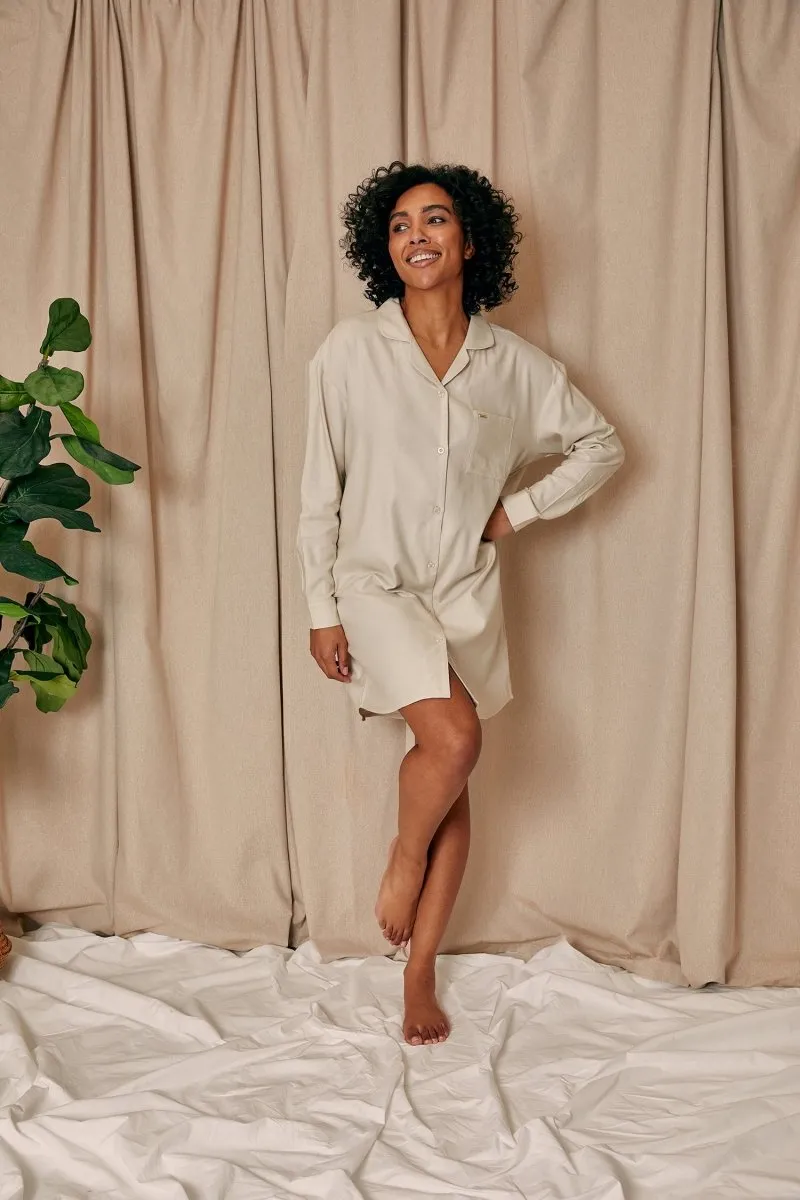 Cotton Modal Relaxed Nightshirt in Natural