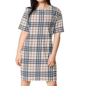 Cream, Red & Navy Plaid Nightshirt (S-6XL)