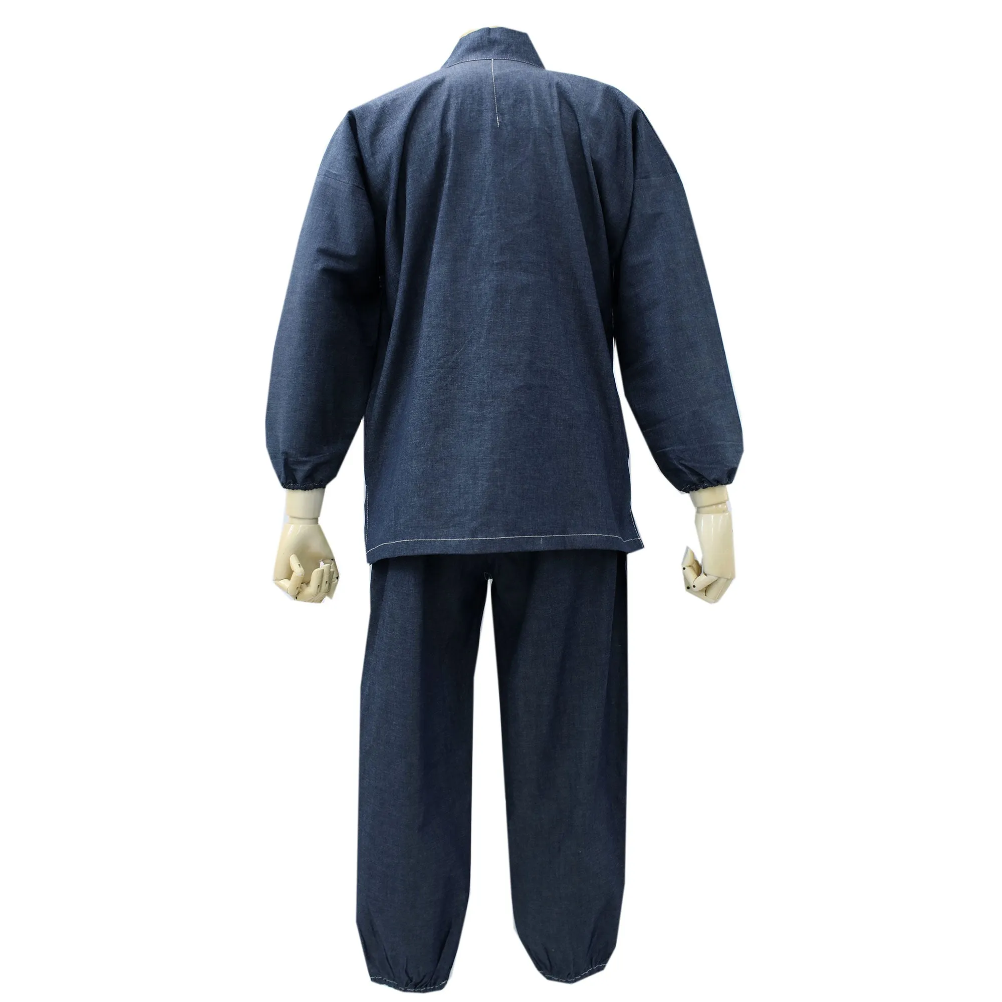 Denim Samue Jacket and Pants, Japanese Kimono Longewear/Pajama