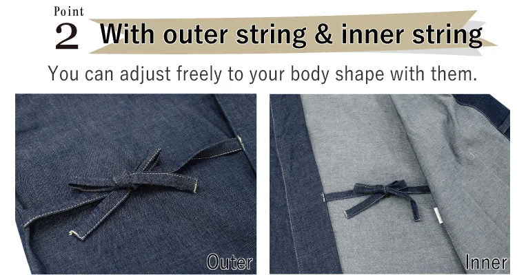 Denim Samue Jacket and Pants, Japanese Kimono Longewear/Pajama