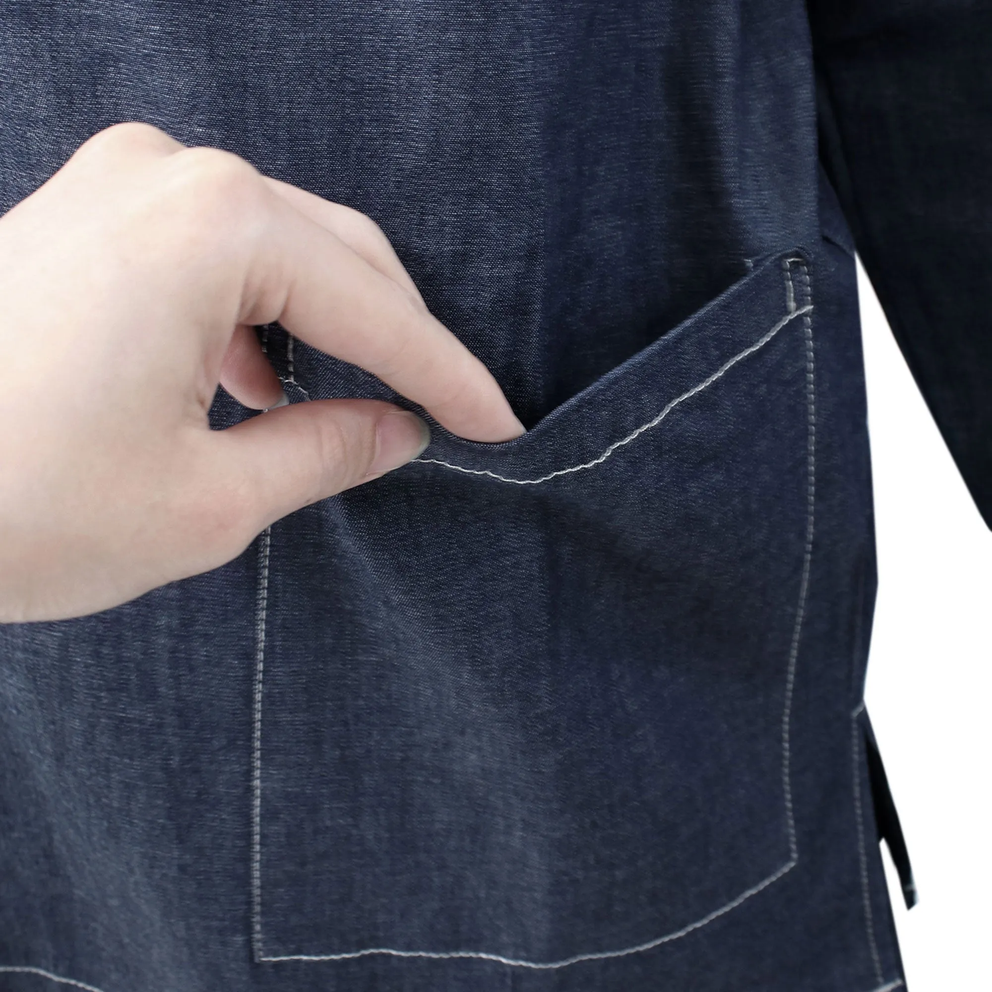 Denim Samue Jacket and Pants, Japanese Kimono Longewear/Pajama