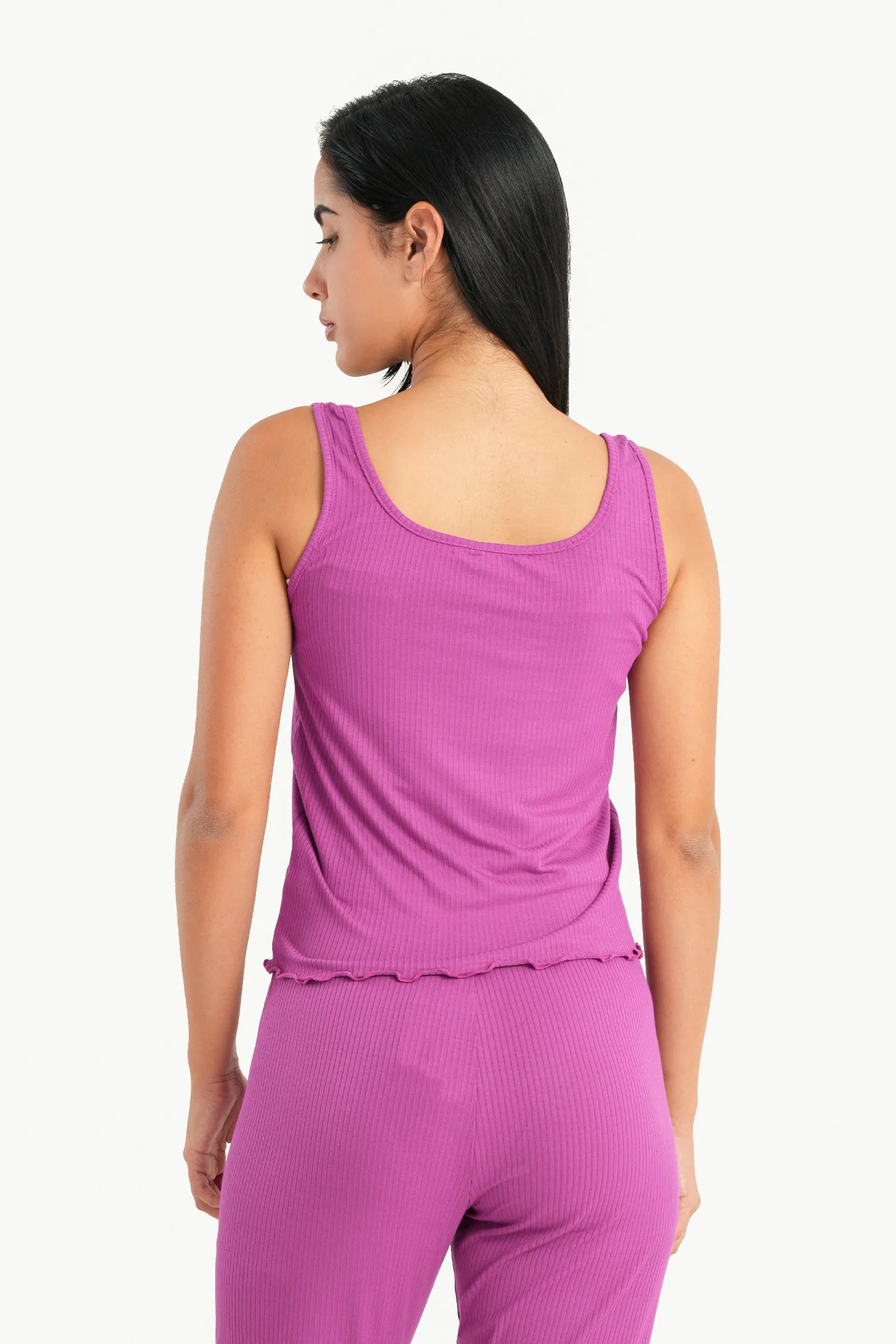 Frilled Hem Pyjama Top