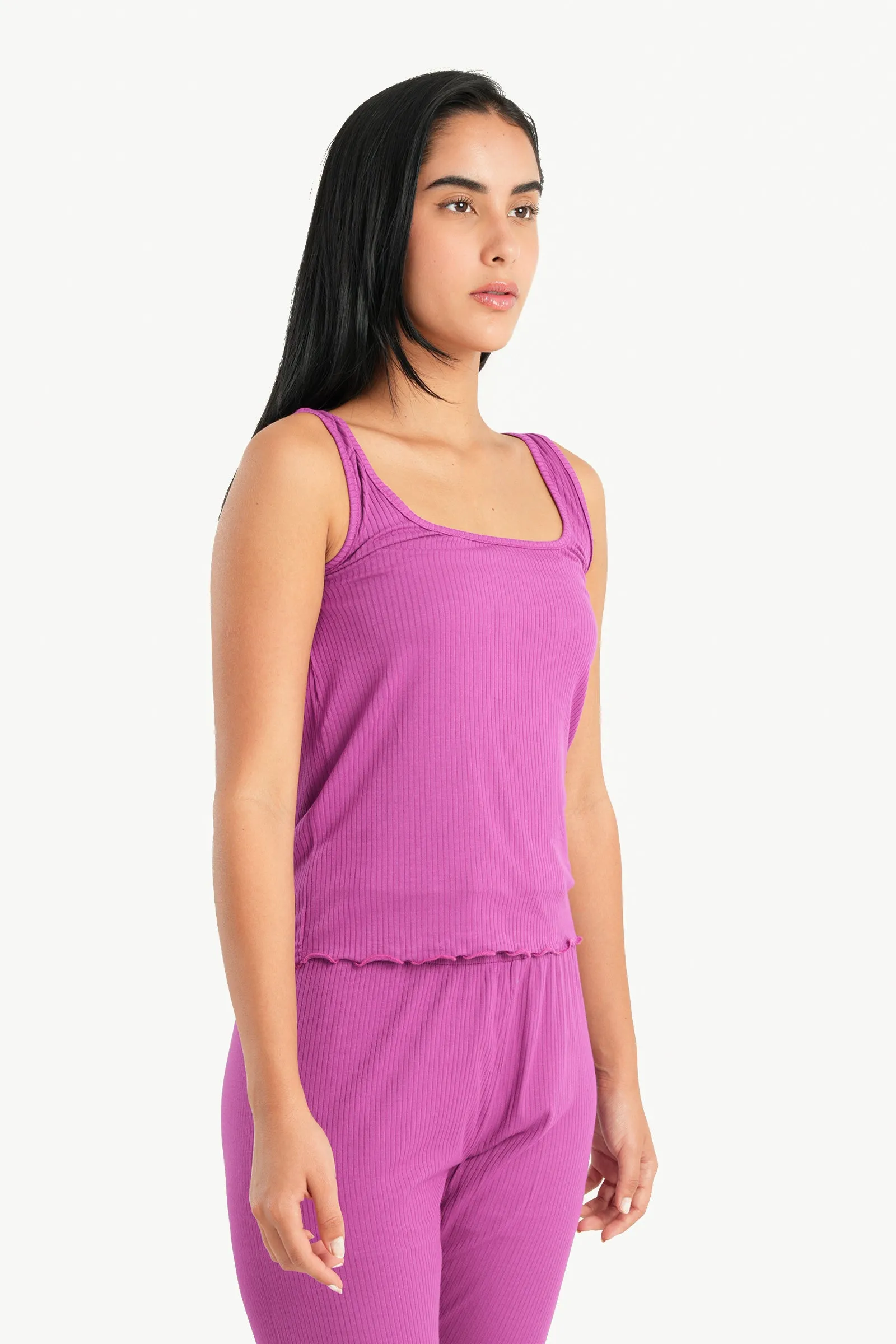 Frilled Hem Pyjama Top