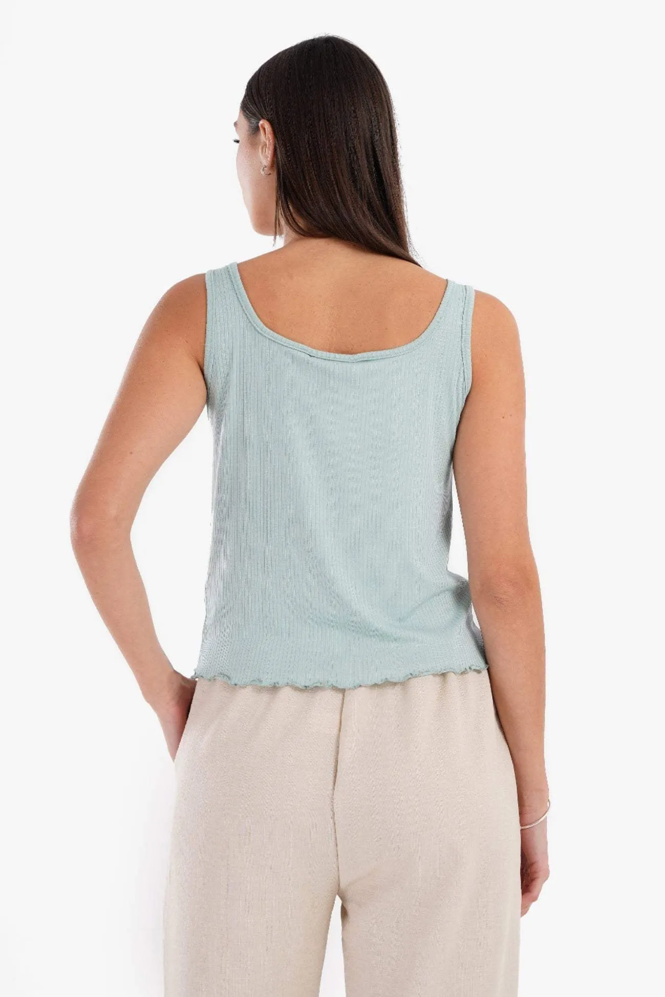 Frilled Hem Pyjama Top