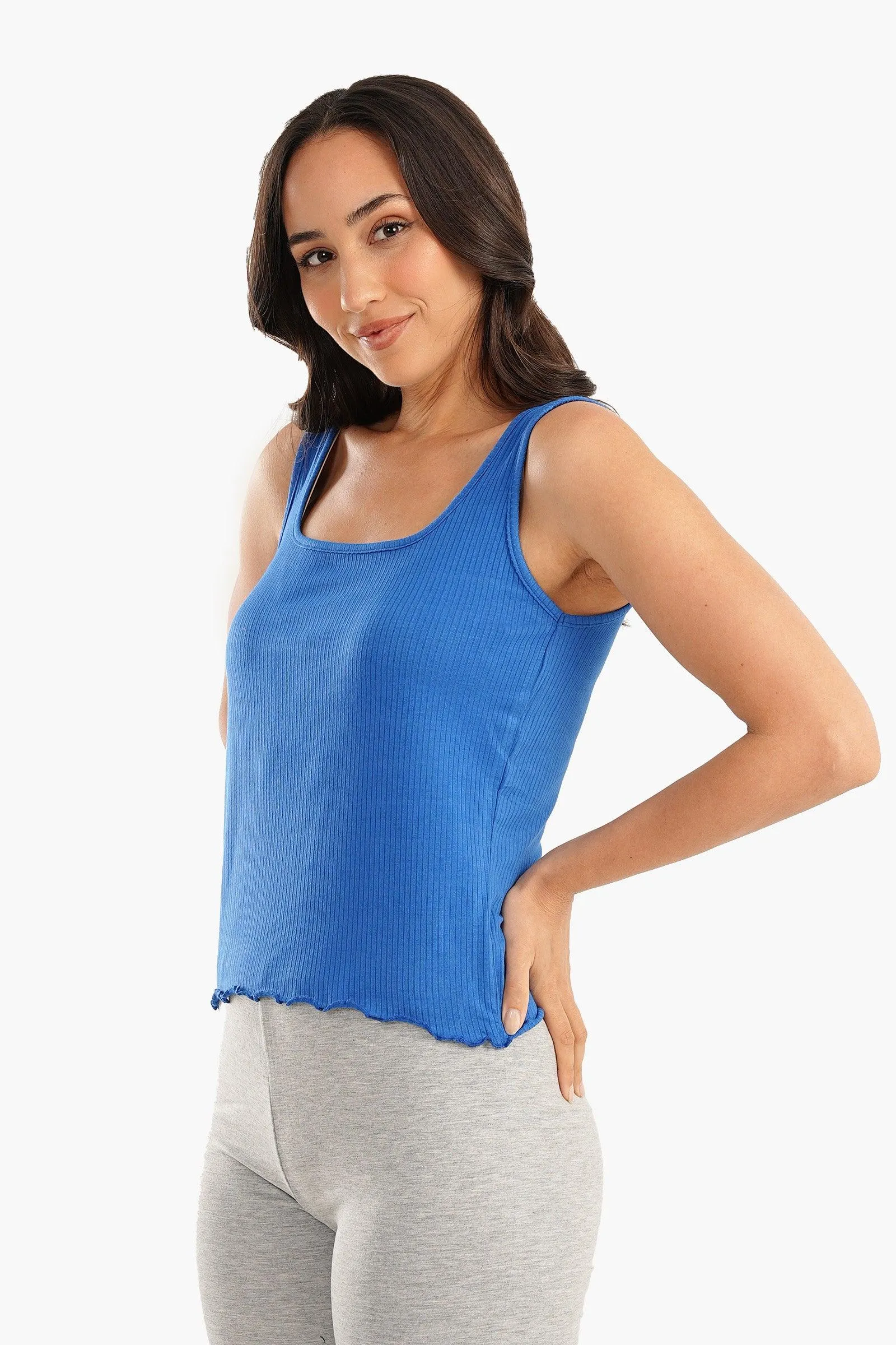 Frilled Hem Pyjama Top