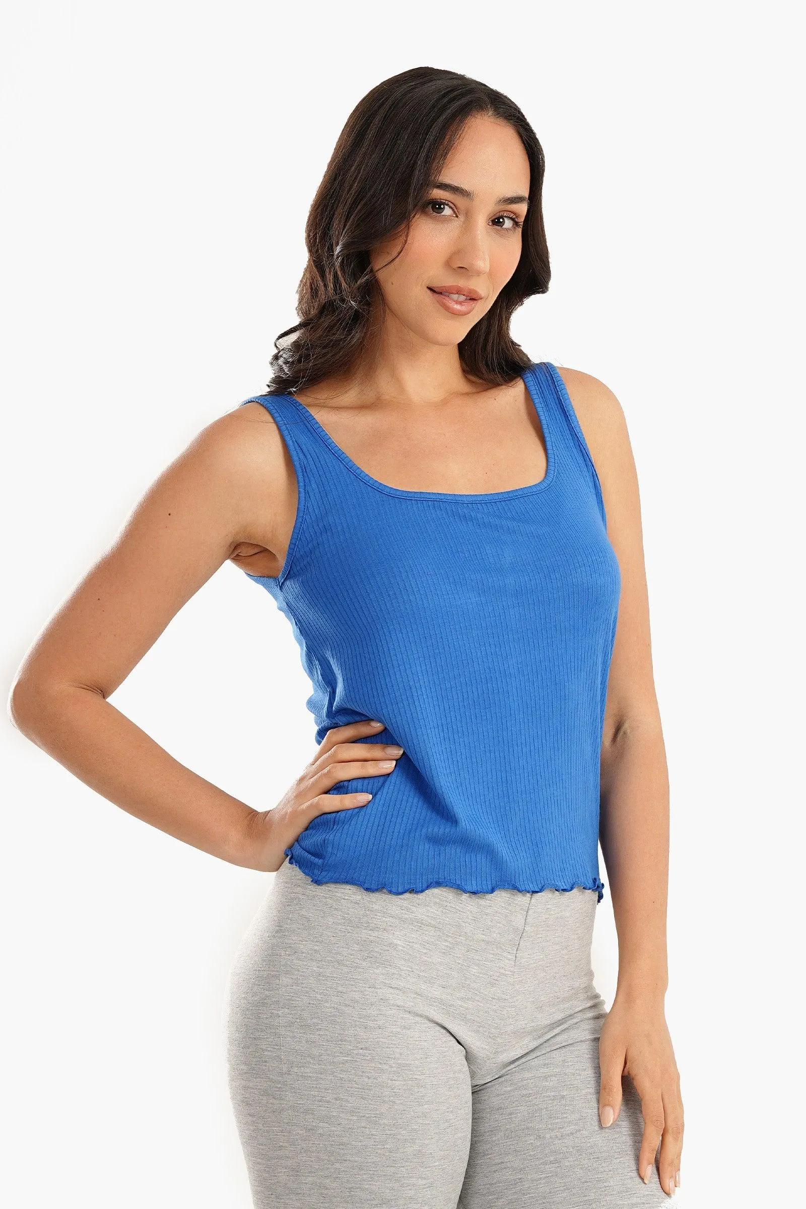 Frilled Hem Pyjama Top