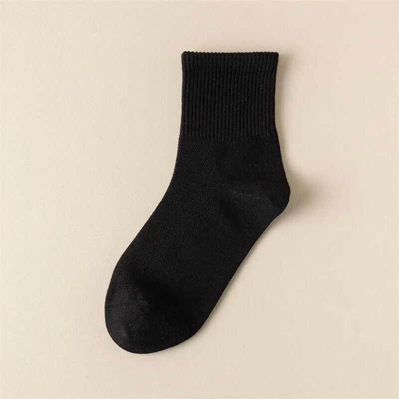 GRW Women Socks New Cotton Breathable Solid Color Casual Spring Summer Fashion Mesh