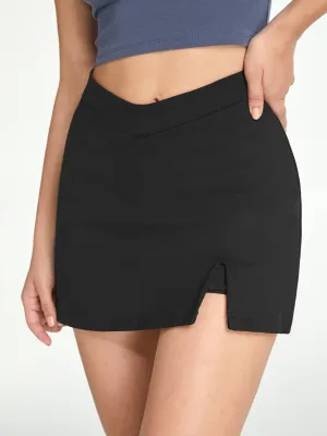 High Waisted V-Lijn Minirok