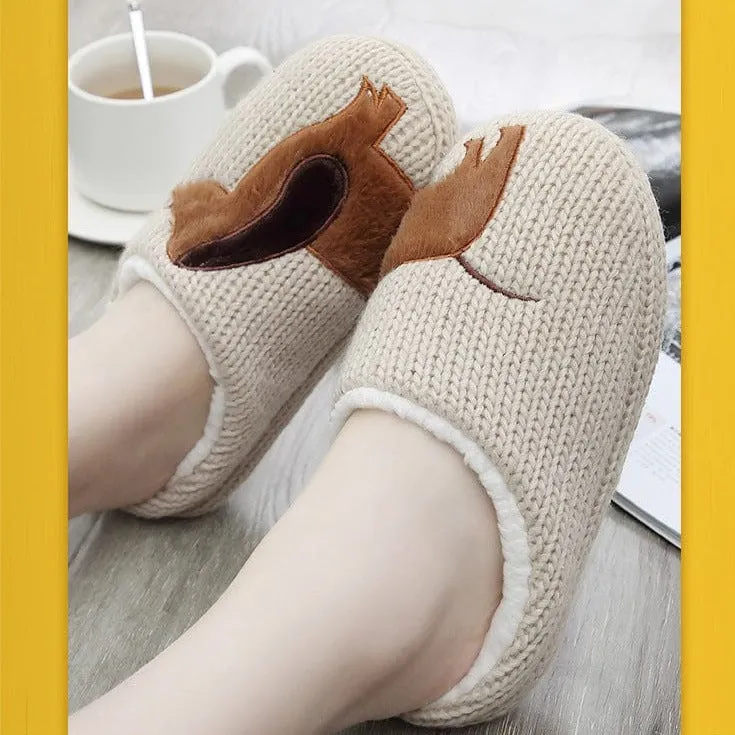 Knitted Dachshund Slippers