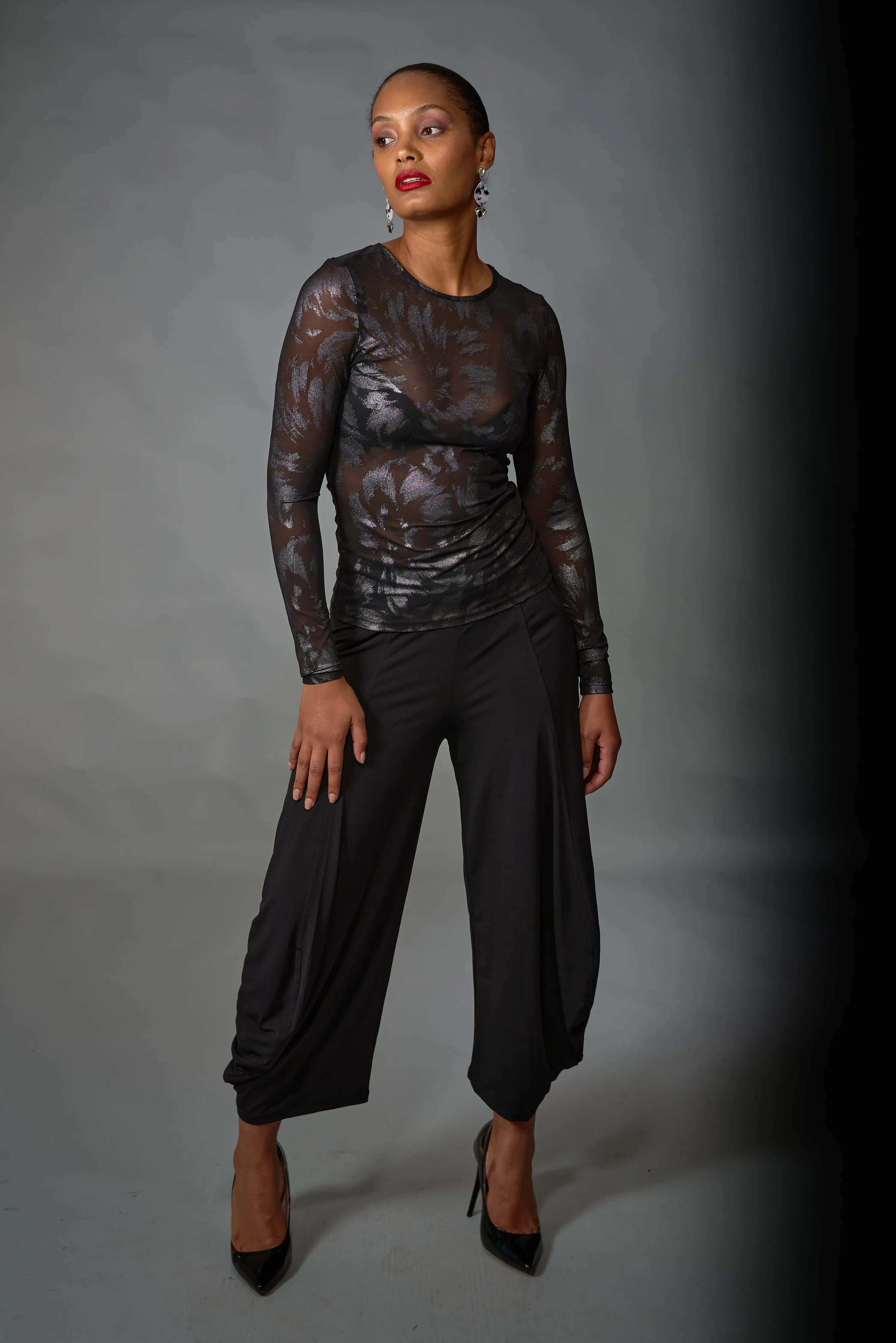 Kozan, Knit, Jade High Waisted Harem Pant in Black