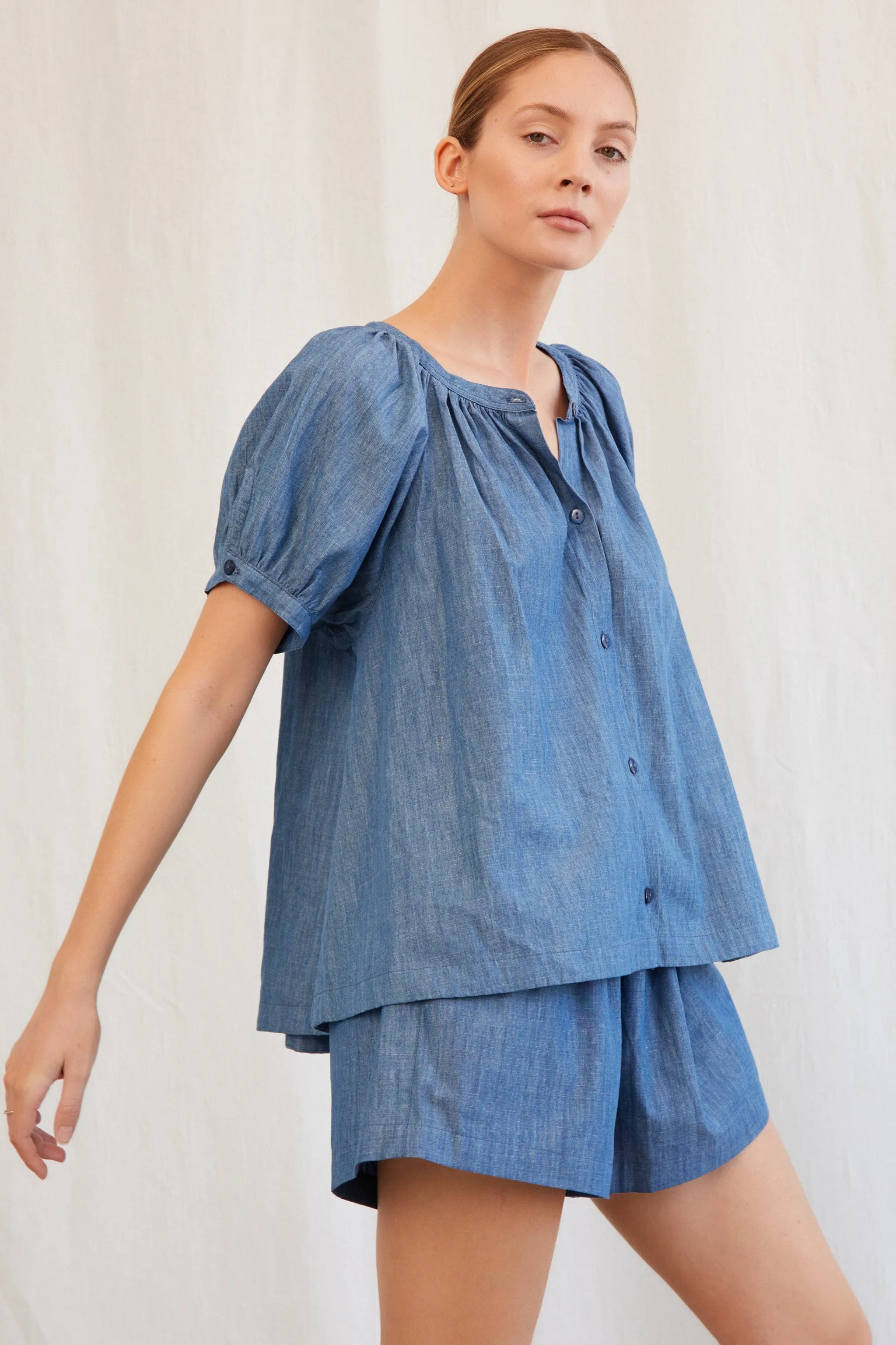Libby Lounge Set - Cotton Denim Chambray