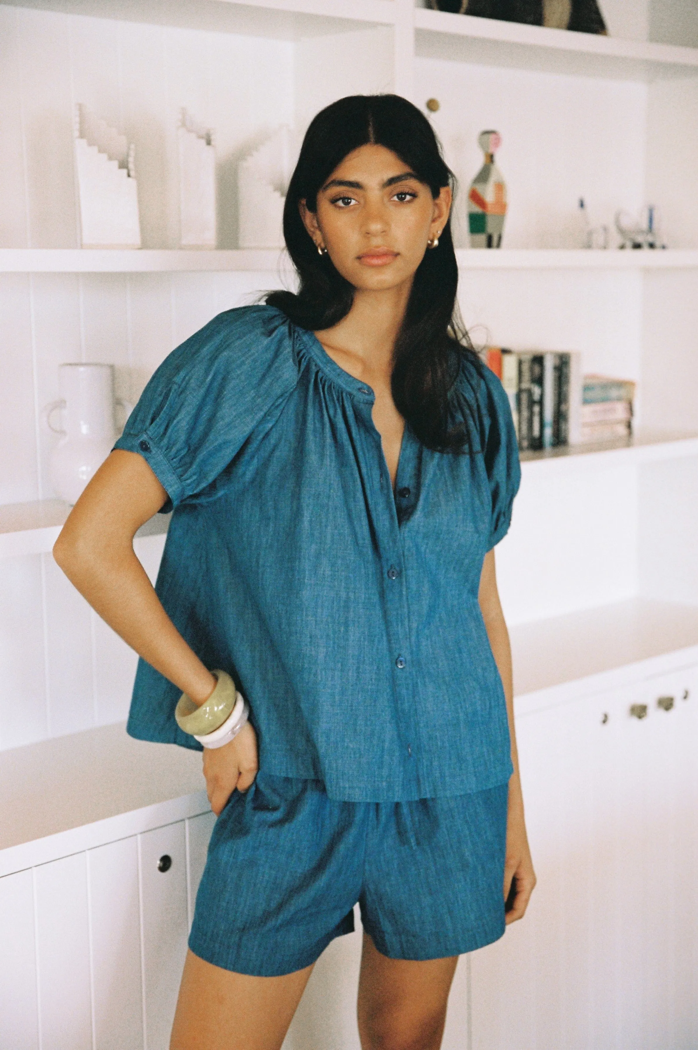 Libby Lounge Set - Cotton Denim Chambray