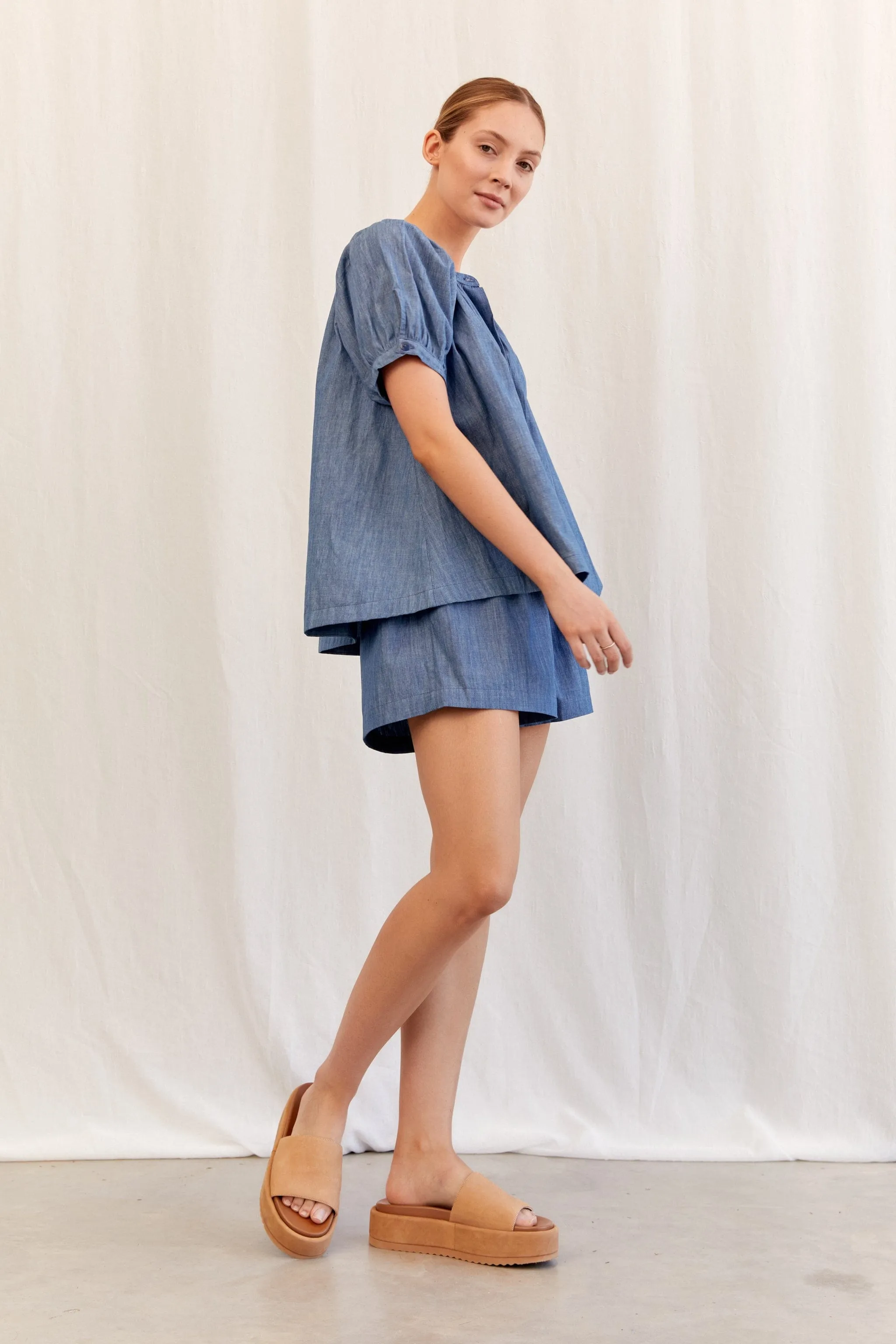 Libby Lounge Set - Cotton Denim Chambray