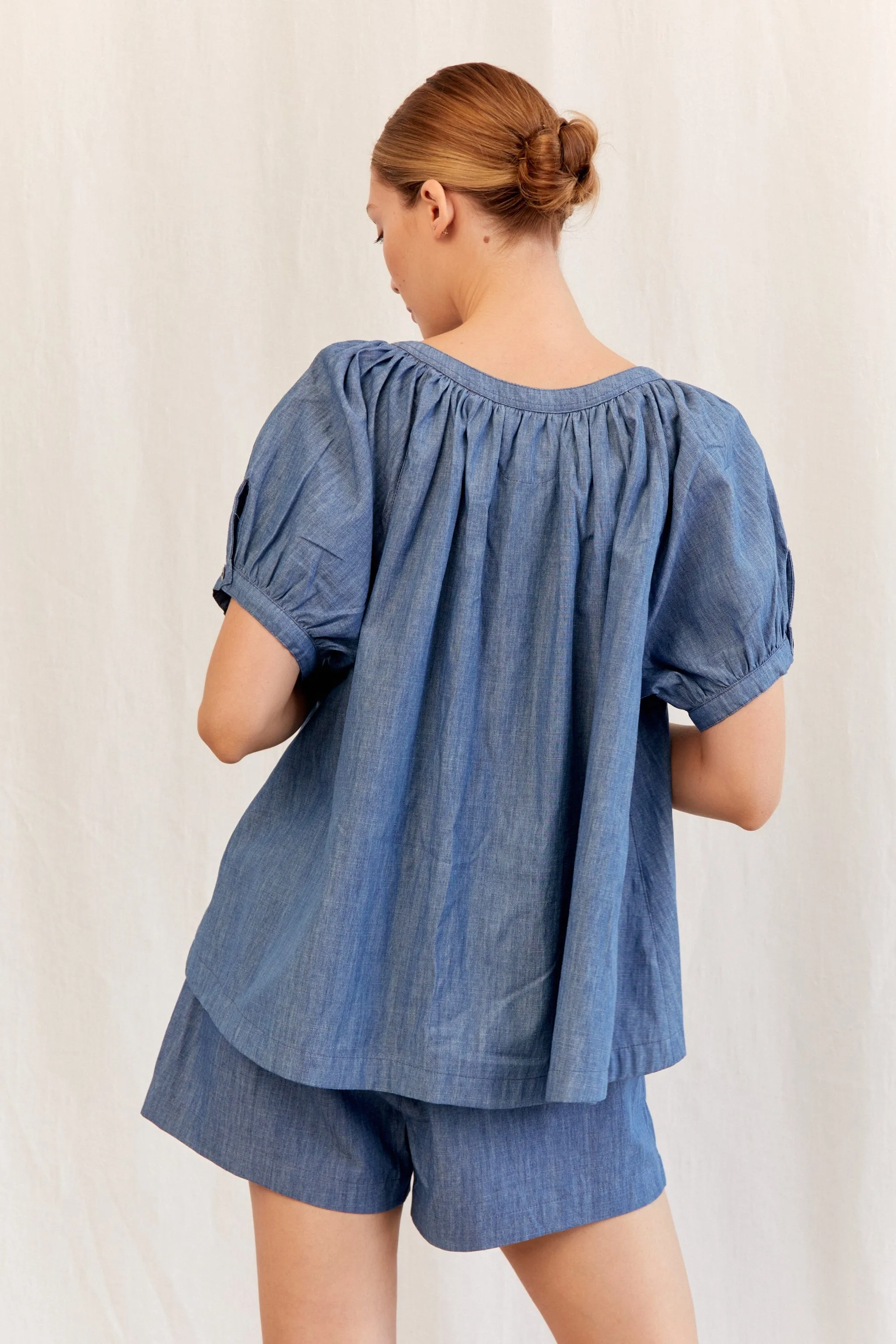 Libby Lounge Set - Cotton Denim Chambray
