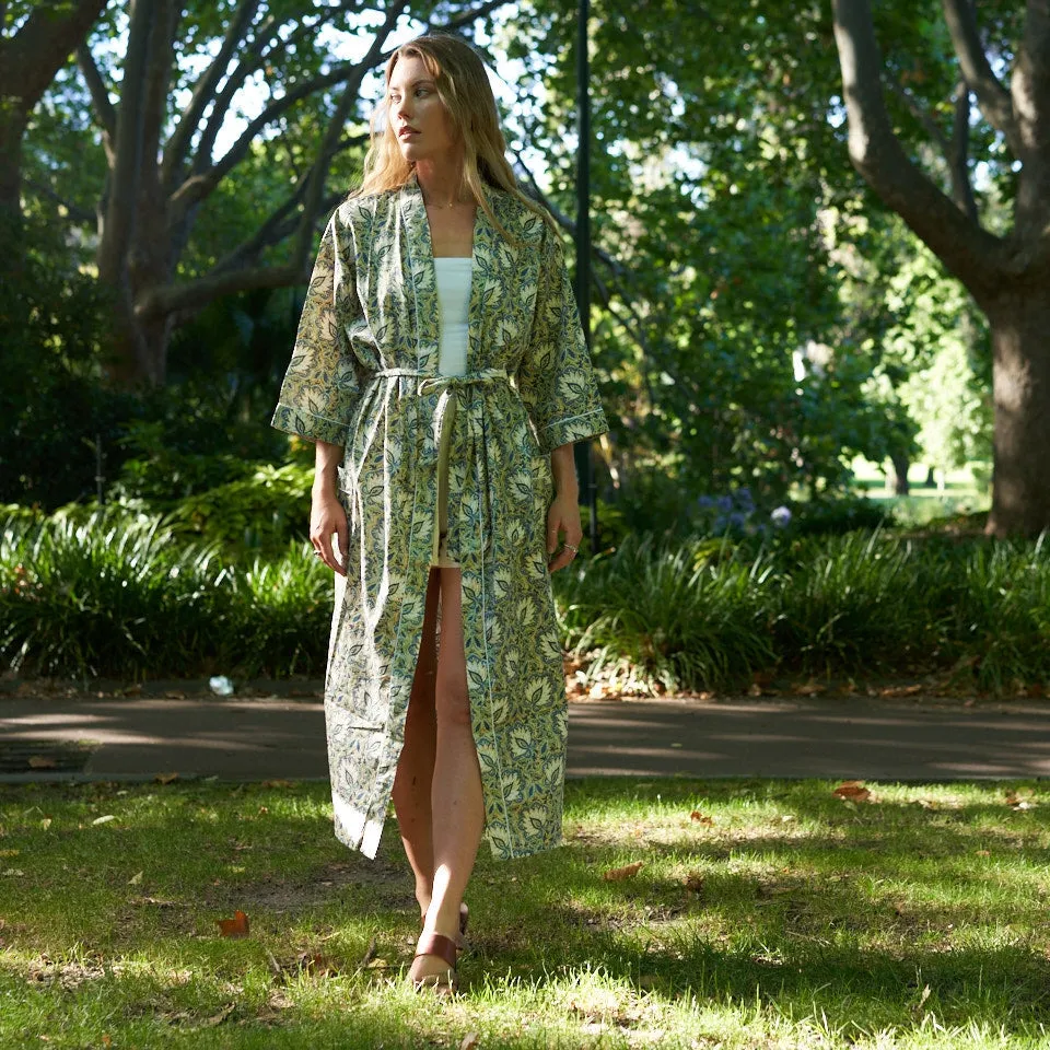 Lush Lounge Cotton Kimono Robe  Boho Relaxation