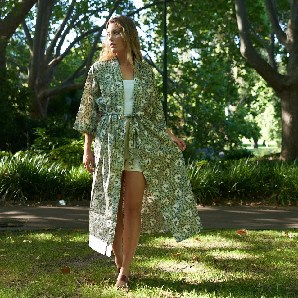 Lush Lounge Cotton Kimono Robe  Boho Relaxation