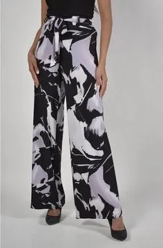 LYLA LAVENDER AND BLACK ABSTRACT PRINT PANT - FRANK LYMAN 226468