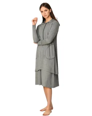 Minimalist Short Grey Nightshirt & Lounge Hoodie