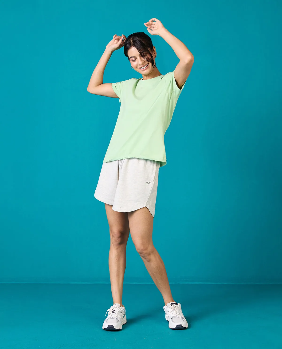 Nykd All Day  Knit Terry Shorts - NYLE503 - Ecru melange