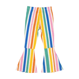 Rock Your Baby Rainbow Stripes High Waisted Flares