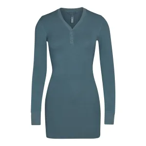 SLEEP HENLEY DRESS | KYANITE
