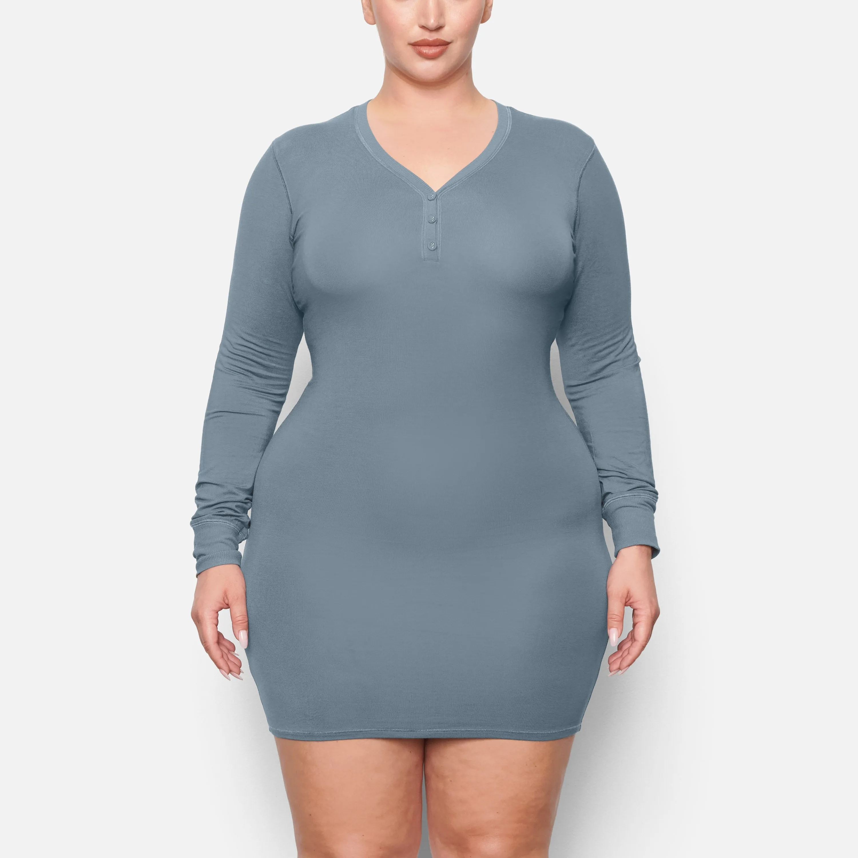 SLEEP HENLEY DRESS | KYANITE