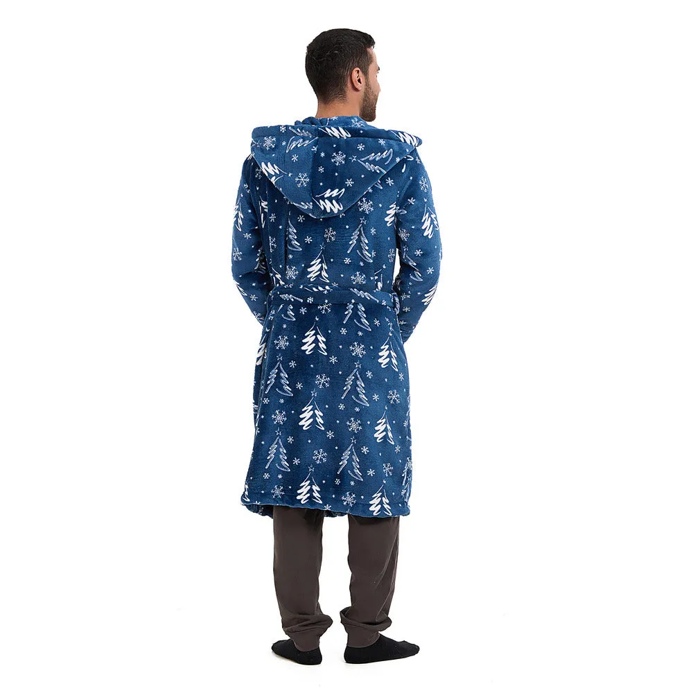 Snuggs Blanket Robe Blue Tree Christmas