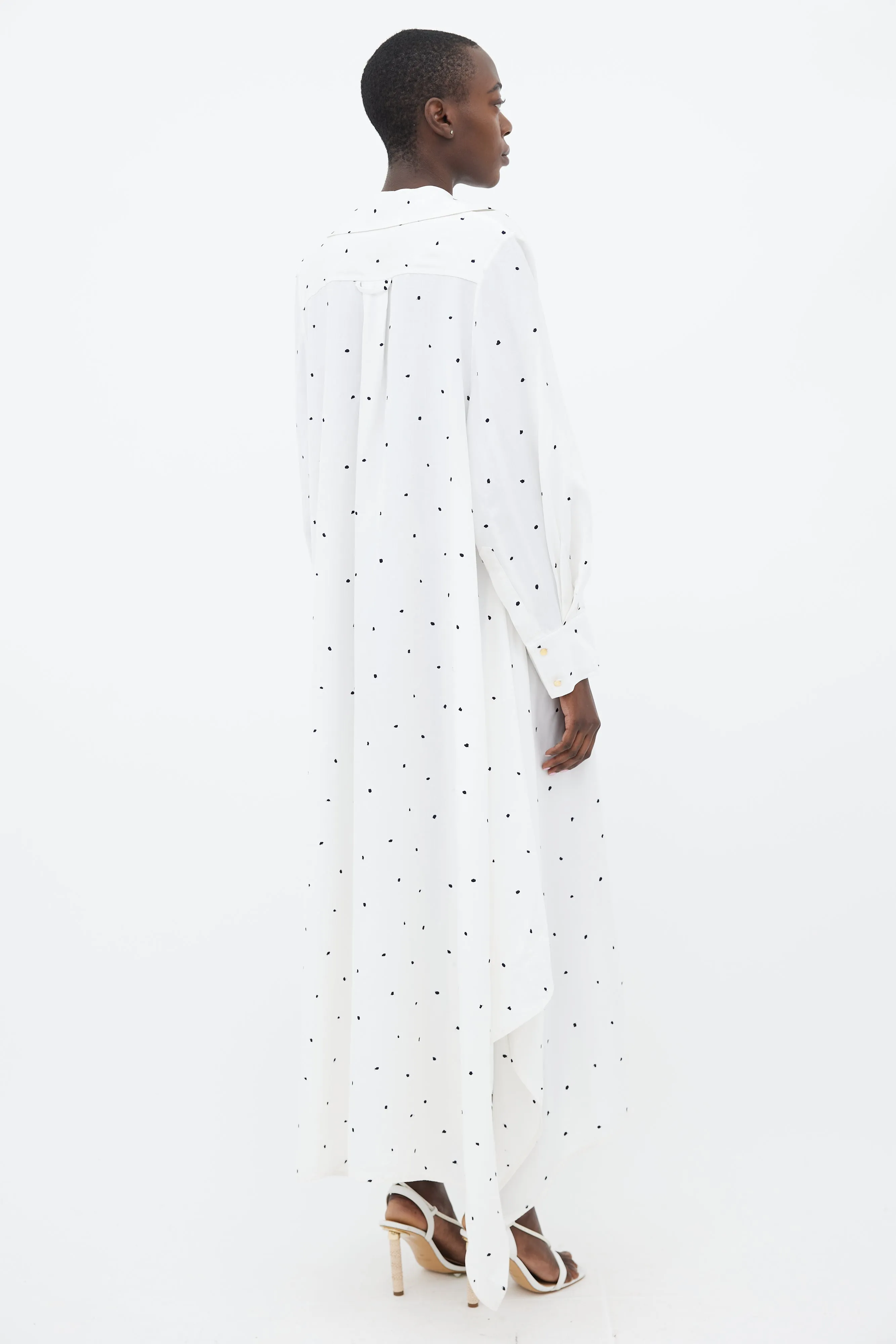 SS19 White & Navy La Robe Rosaria Polka Dot Dress