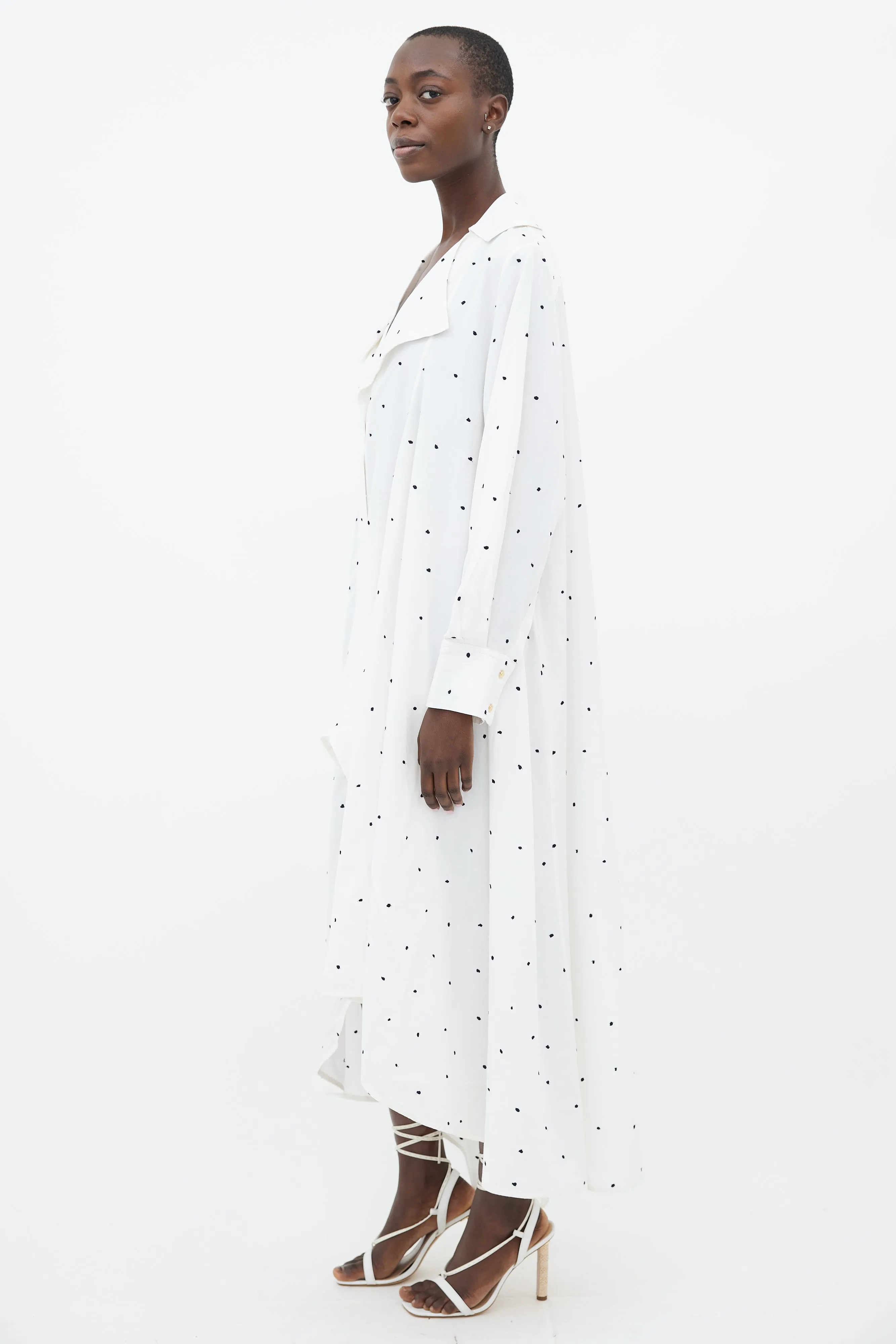 SS19 White & Navy La Robe Rosaria Polka Dot Dress