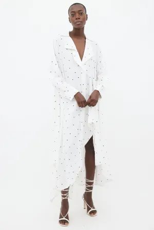 SS19 White & Navy La Robe Rosaria Polka Dot Dress