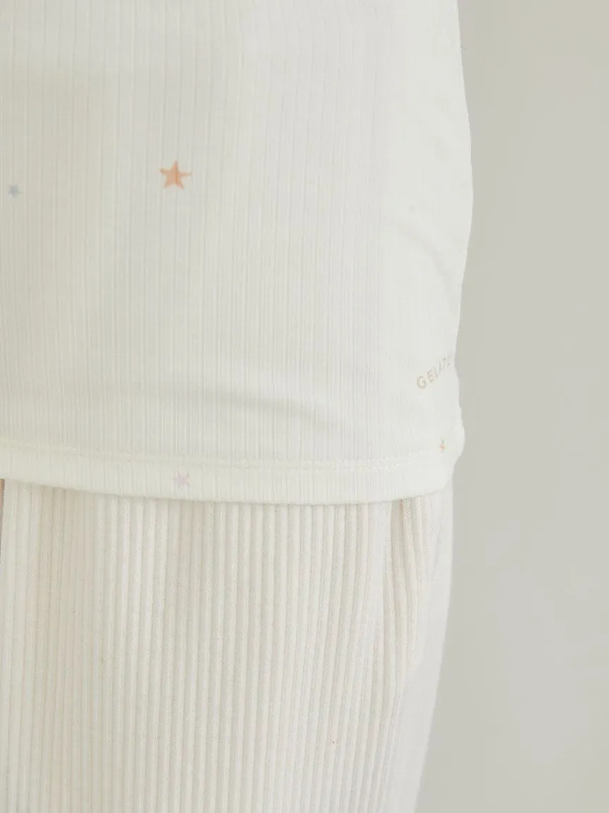 Star Pattern Ribbon Relaxed Fit Long Sleeve Top