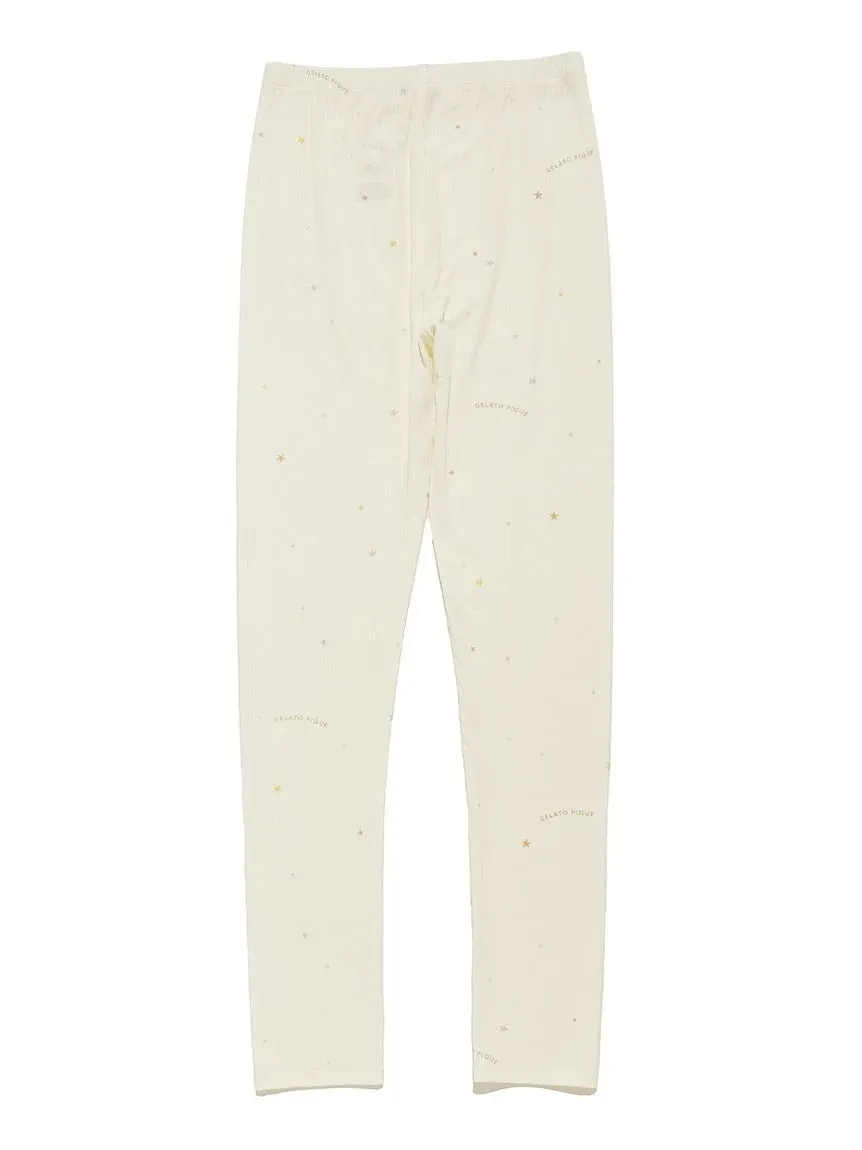 Star Print Ribbed Leggings