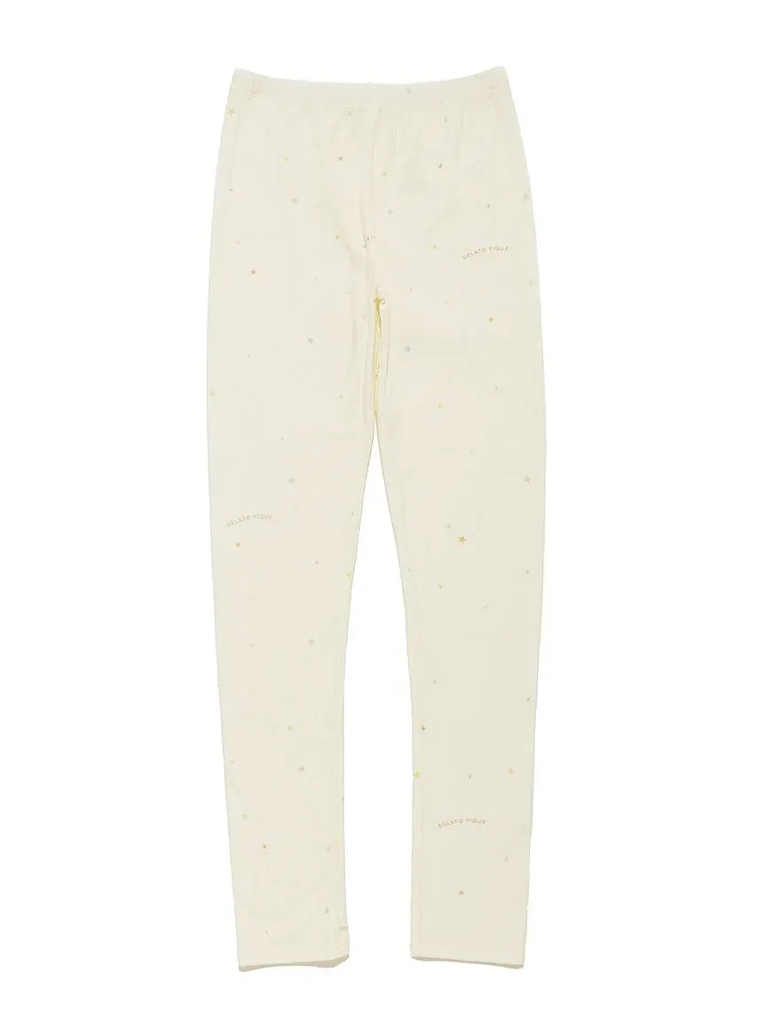 Star Print Ribbed Leggings