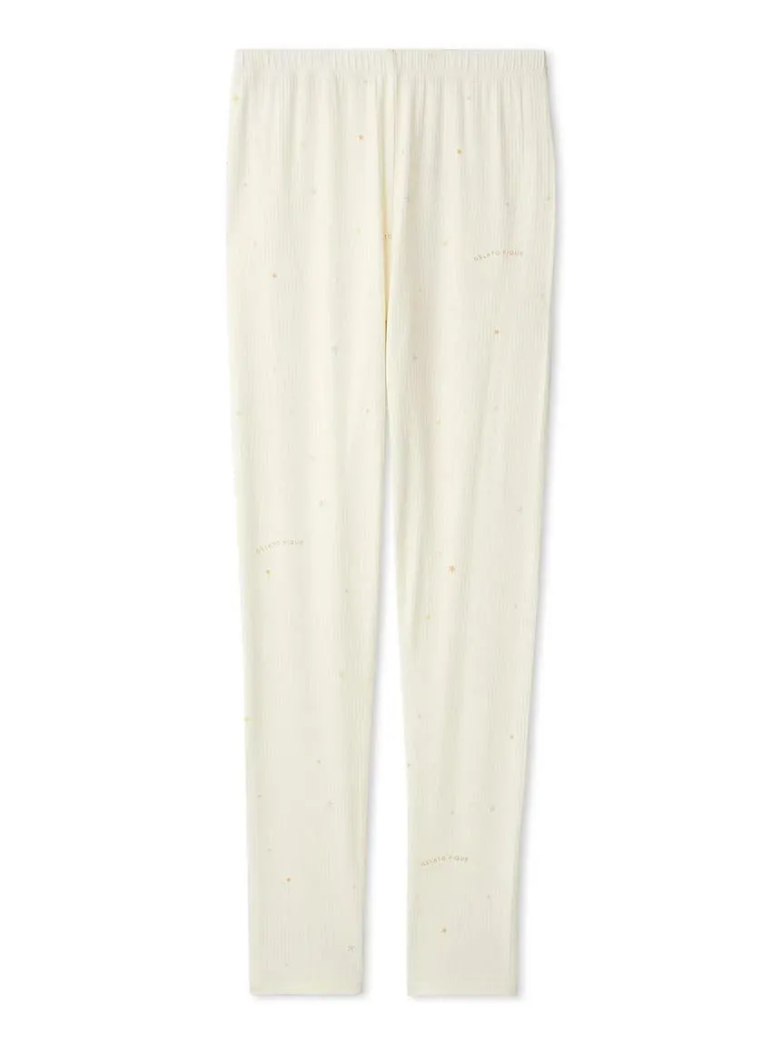 Star Print Ribbed Leggings